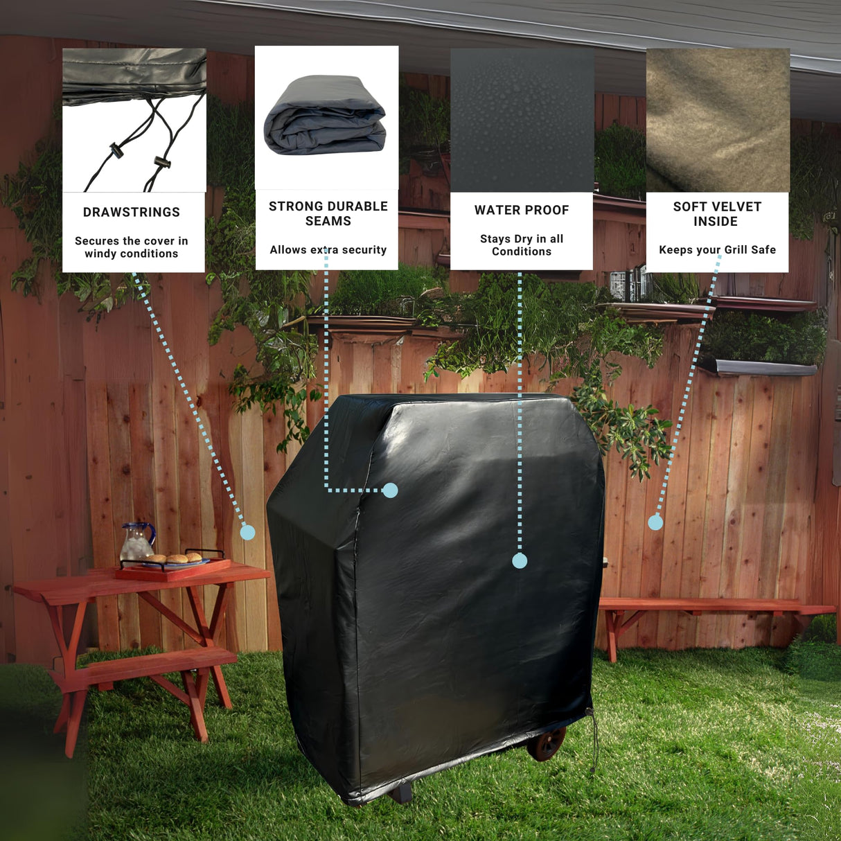 Formosa Covers | BBQ Outdoor Gas Grill Cover - Heavy Duty Waterproof Strong Protection for Weber, Brinkmann, Char Broil, Holland, Jenn Air Outside Storage - 36" L x 26" D x 46" H Black Vinyl Formosa Covers