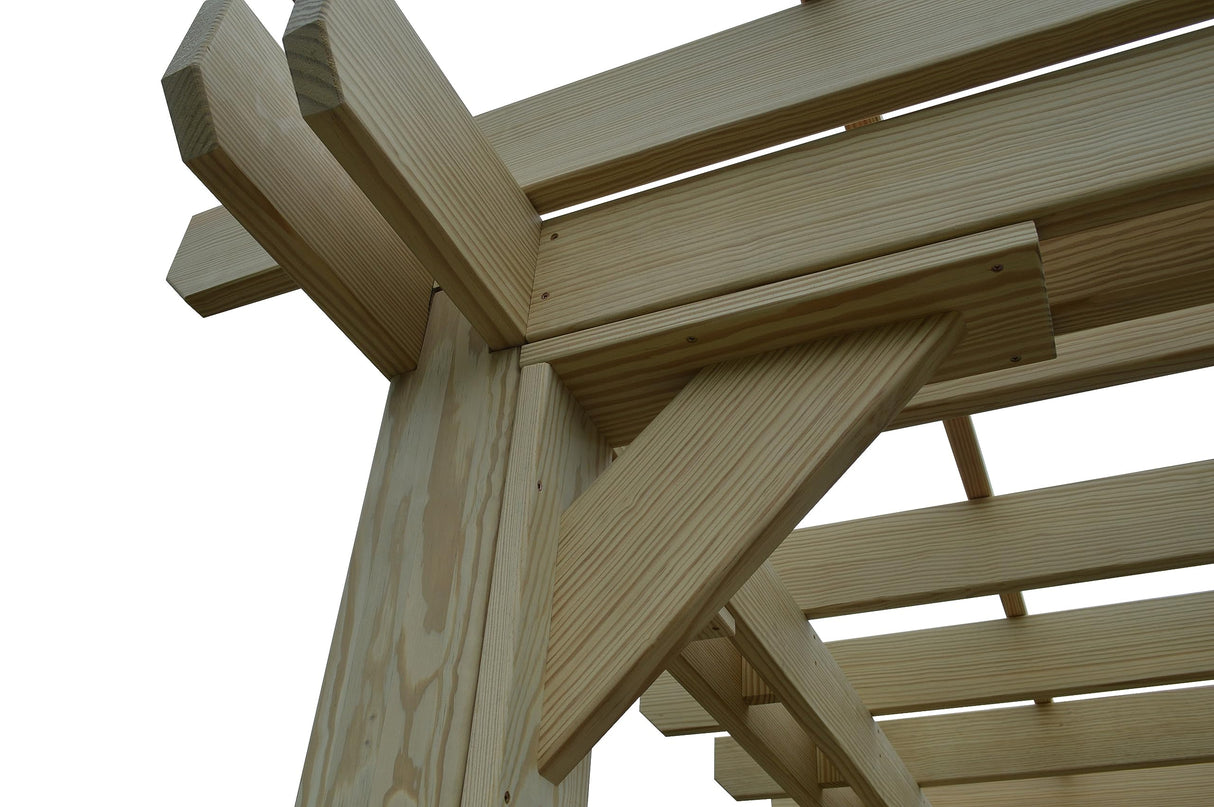 Amish-Made 8' x 8' Mushroom-Stained Wood Pergola Shoofly Amish Furniture