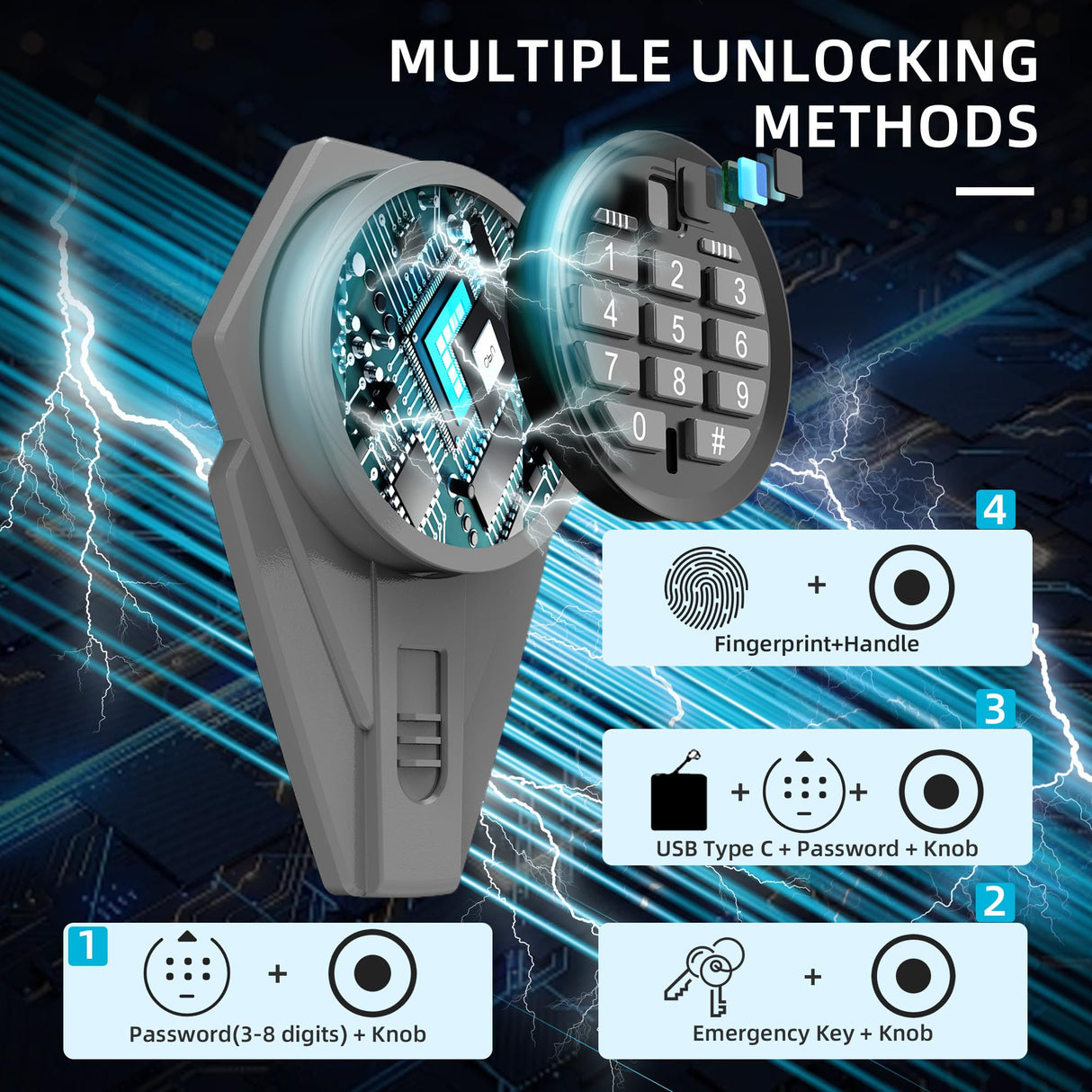 3-5 gun safes for home rifle and pistols (Biometric) Emasme