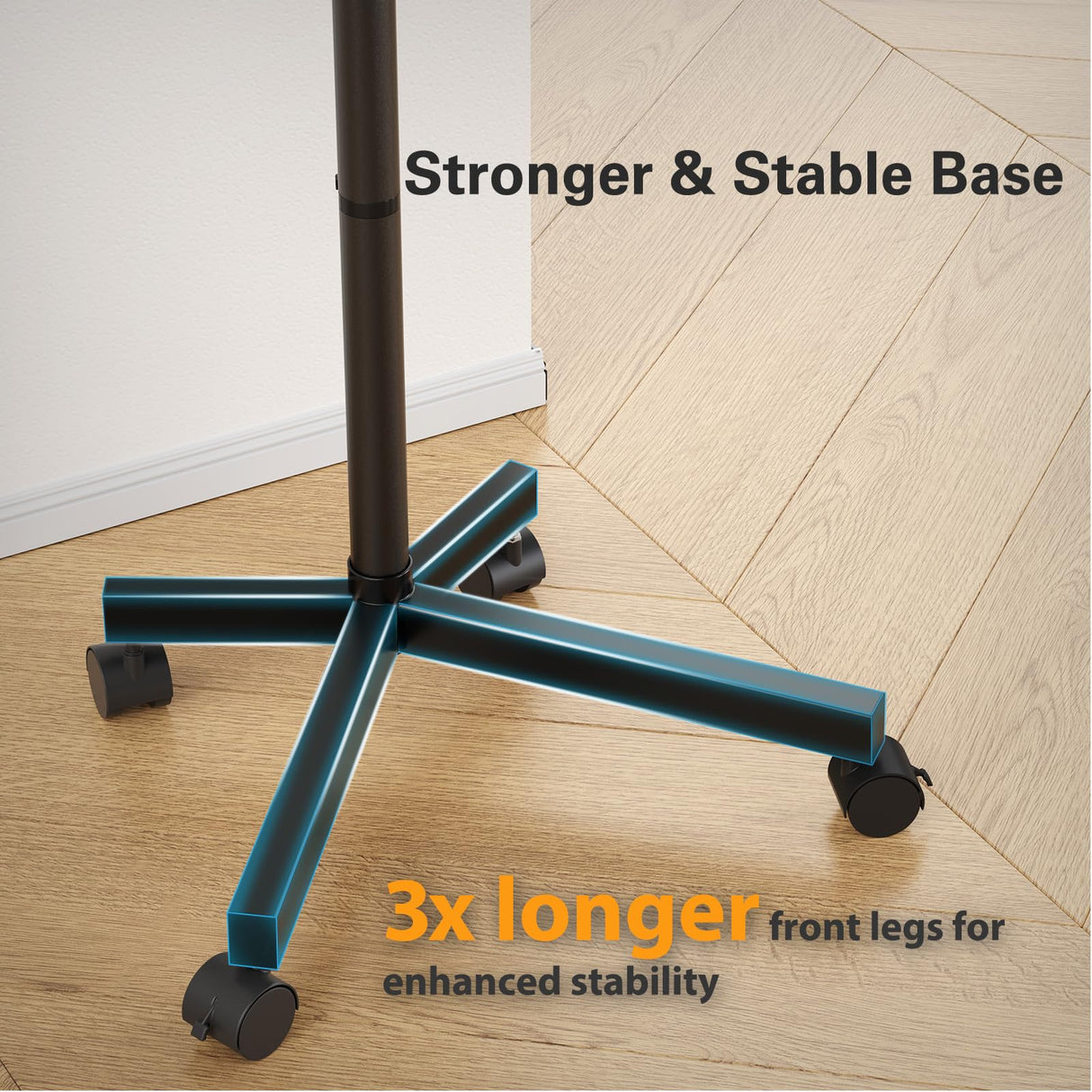 Perlegear Rolling TV Stand for 23-60 Inch LCD LED OLED 4K Smart TVs Holds up to 88lbs, Mobile TV Stand with Height Adjustable, Tilting TV Cart with Locking Wheels Max VESA 400x400mm, PGTVMC16 Perlegear