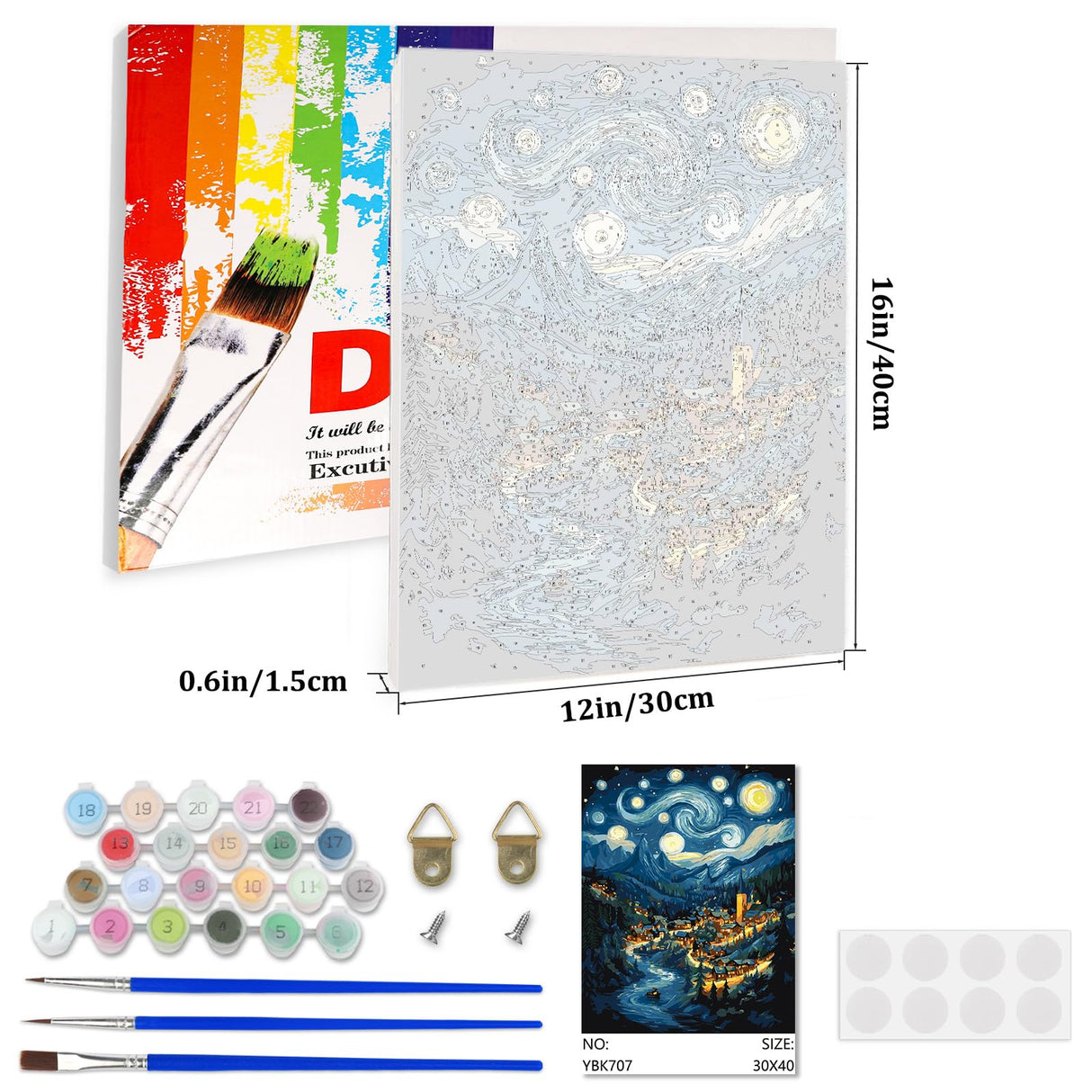 Lxmsja Moon Paint by Numbers Kit for Adults, Forest Acrylic Paint by Numbers for Adults Beginner, DIY Craft Supplies Oil Painting Kits for Home Wall Decor 12x16 inch (Framed) Lxmsja