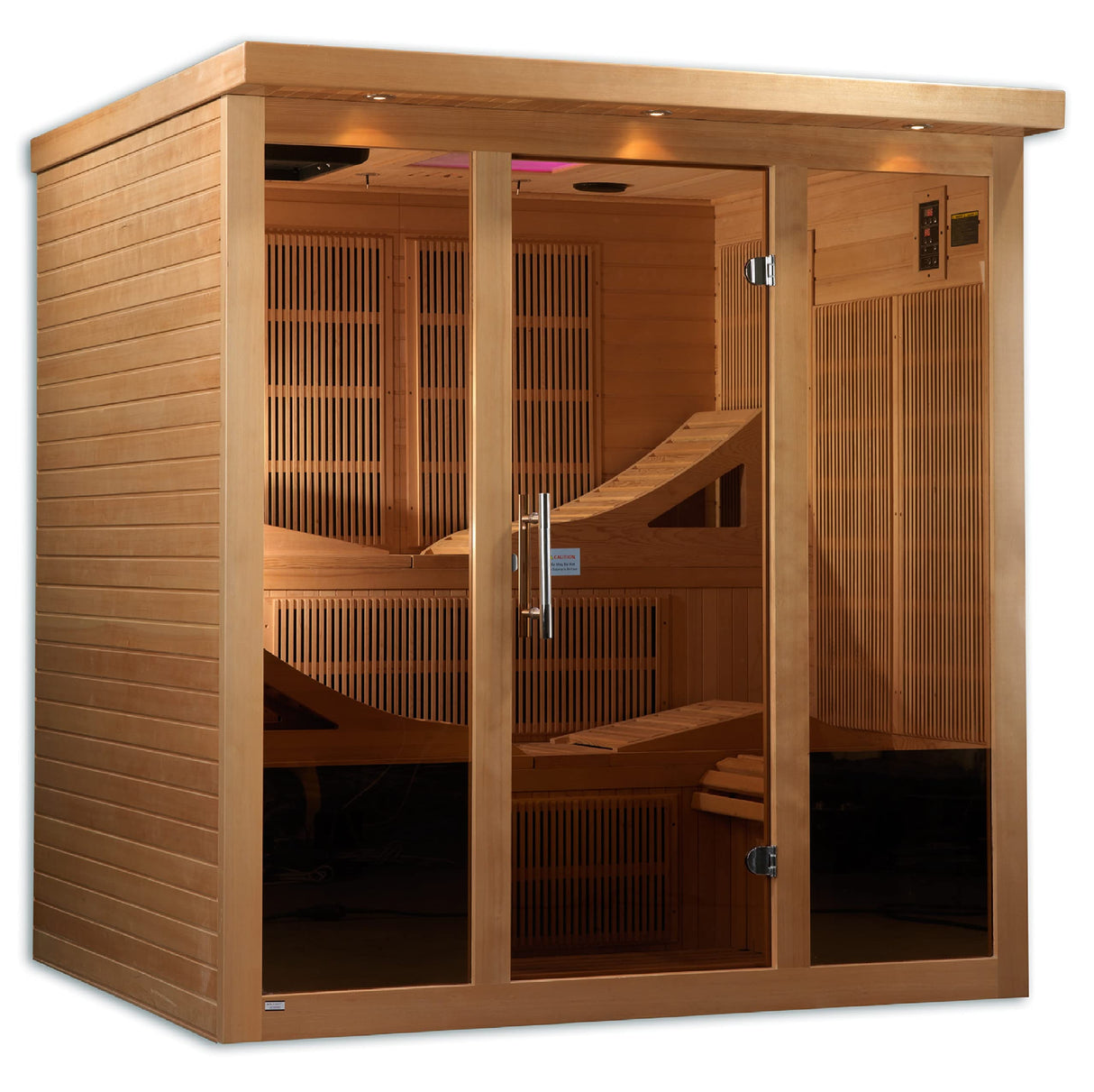 DYNAMIC SAUNAS Golden Designs Monaco 6-Person Near Zero EMF Far Infrared Sauna Canadian Hemlock (Nature Finish) DYNAMIC SAUNAS