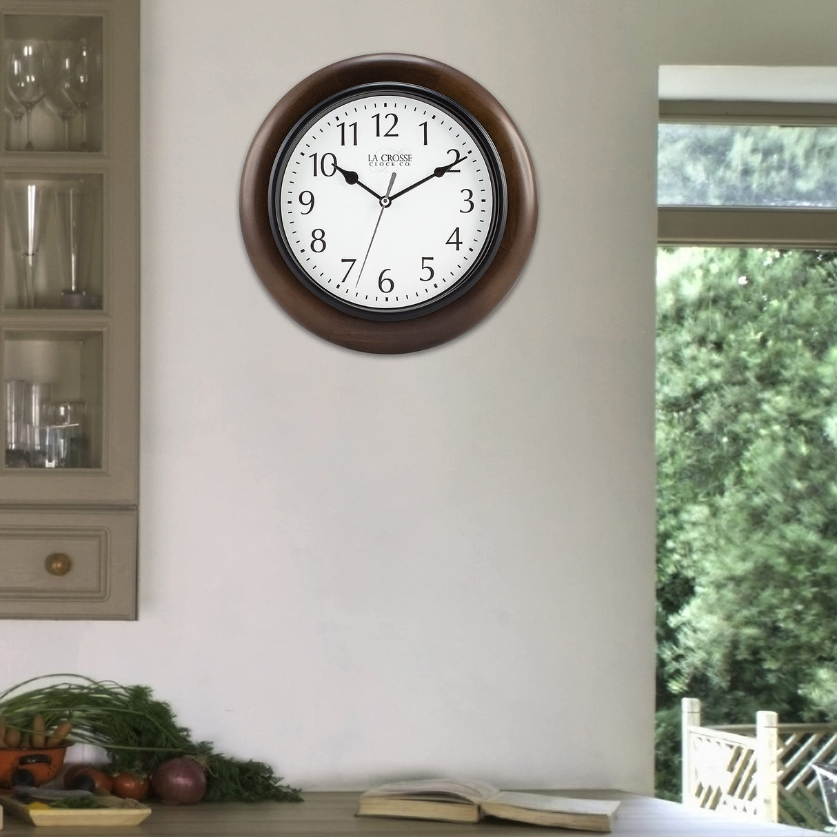 La Crosse Clock 404-2625 10 in Linwood Quartz Wood Wall Clock La Crosse Technology