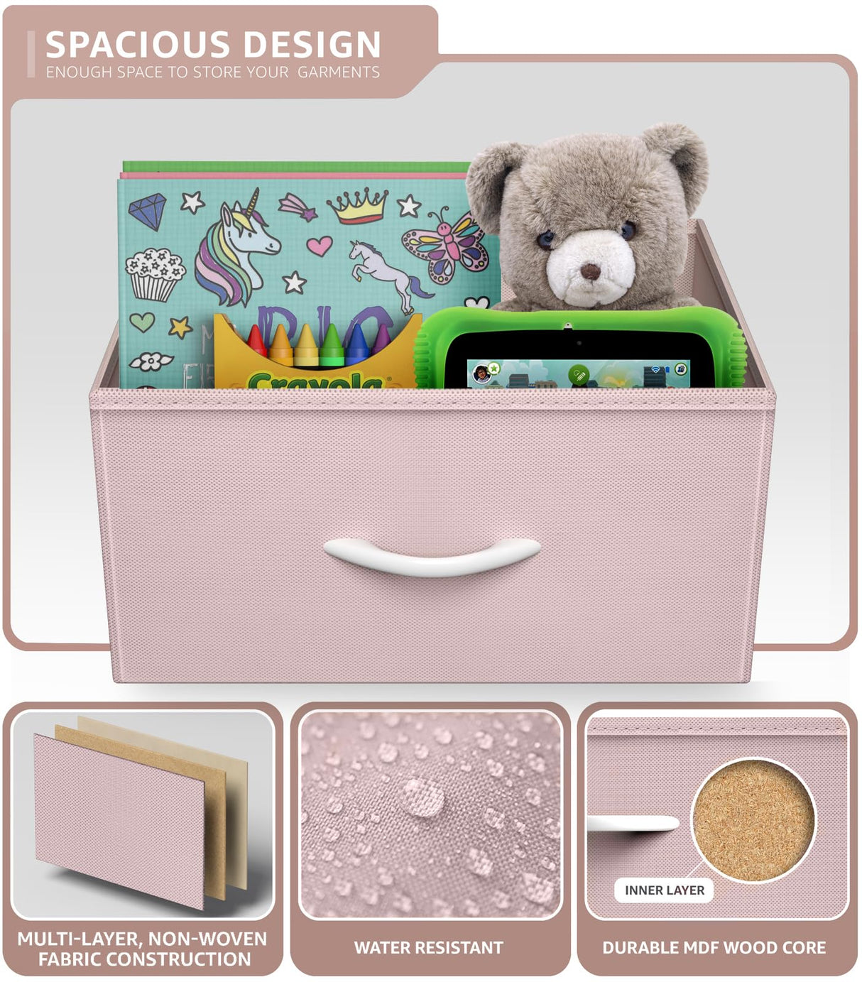 Sorbus Kids Dresser with 8 Drawers - Storage Unit Organizer Chest for Clothes - Bedroom, Kids Room, Nursery, & Closet (Pink, 31.5 x 12 x 32-8 Drawer) Sorbus