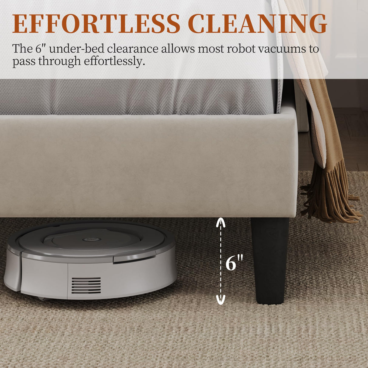 Yaheetech Queen Bed Frame with Headboard, Upholstered Headboard with Charing Station and Storage Shelf, Platform Bed Frame, No Box Spring Needed, Easy Assembly, Beige Yaheetech