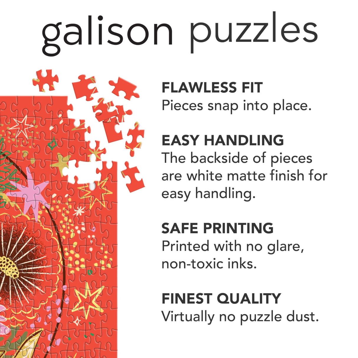 Galison Crystal Flower Ball – 500 Piece Foil Jigsaw Puzzle Featuring Beautiful Artwork of Intergalactic World of Blooms Inside A Crystal Ball Galison