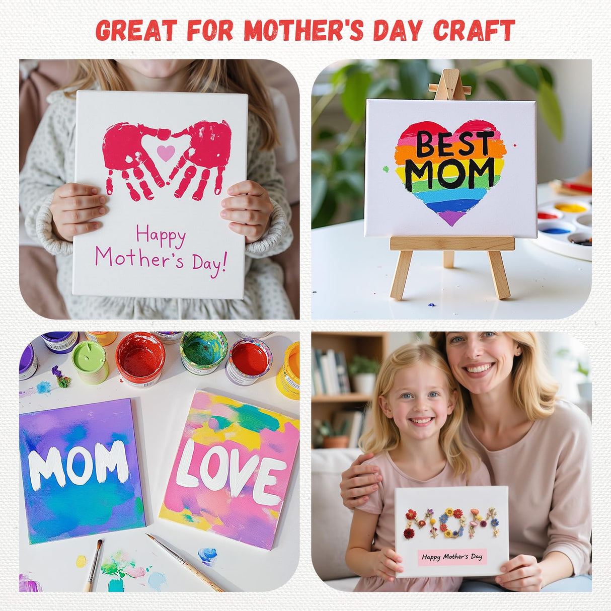 Simetufy Canvas Boards for Painting 52 Pack 8 x 10 Inch Blank Flat Canvas Panels 100% Cotton Pre-Primed for Acrylic & Oil Paint, Art Supplies for Kids & Adults Simetufy