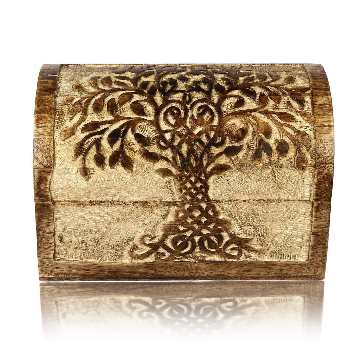 Great Birthday Gift Ideas Handmade Decorative Wooden Jewelry Box With Tree of Life Carvings Jewelry Organizer Keepsake Box Treasure Chest Trinket Holder Watch Box Storage Lock Box The Great Indian Bazaar