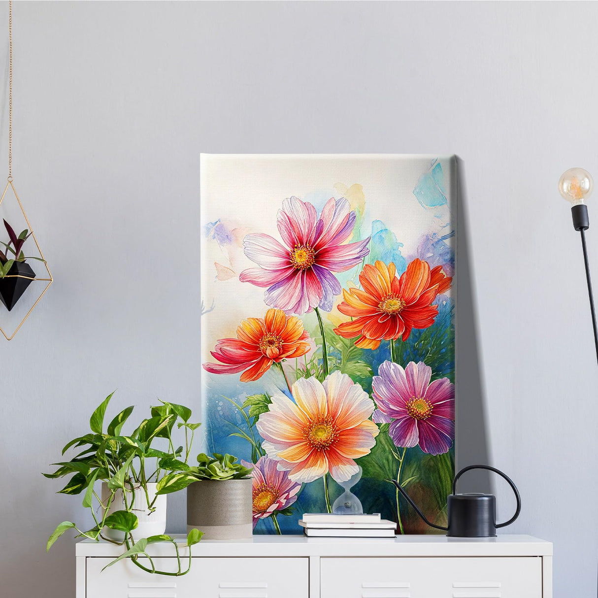 JOOZ Flowers Paint by Numbers Kit for Adults with Frame, Flower Paint by Number with Easel, DIY Floral Adult Paint by Number Kits Framed Canvas for Home Wall Decor 8 x 12 Inch JOOZ