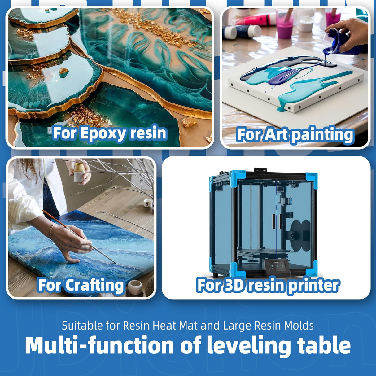 Extra Large Leveling Table for Resin - Resin Leveling Table for Epoxy Resin, 22.8''x 15'' Nonstick Surface, Height & Angular Leveling Feet, Multipurpose No Installation Required Resin Leveling Board JDiction