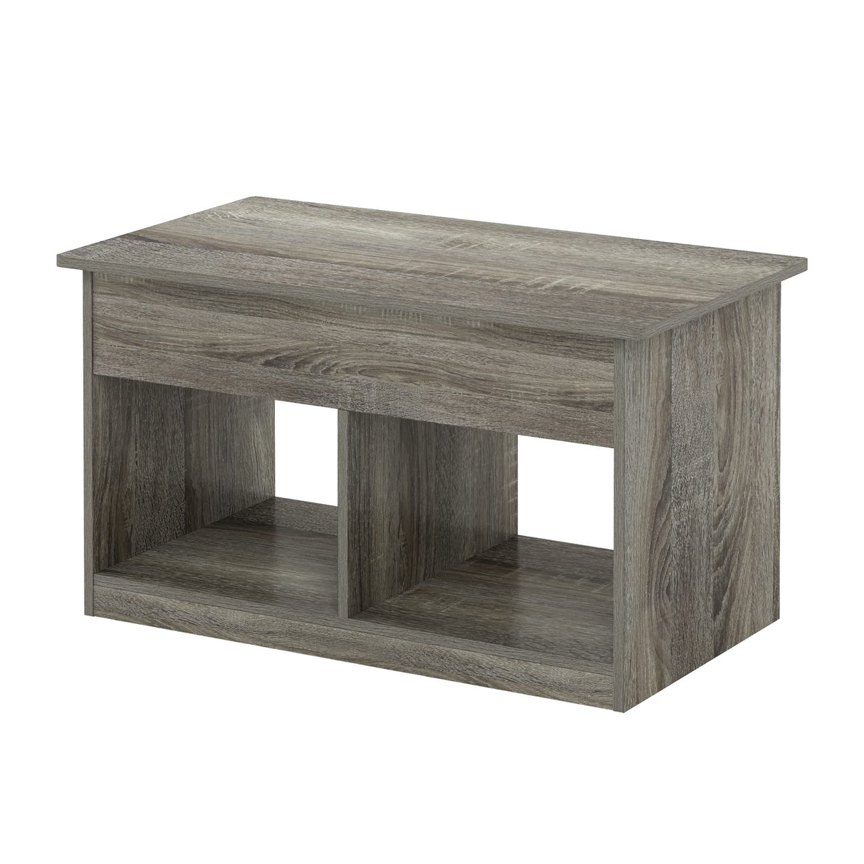Furinno Jensen Living Room Lift Top Coffee Table with Hidden Compartment, French Oak Grey Furinno