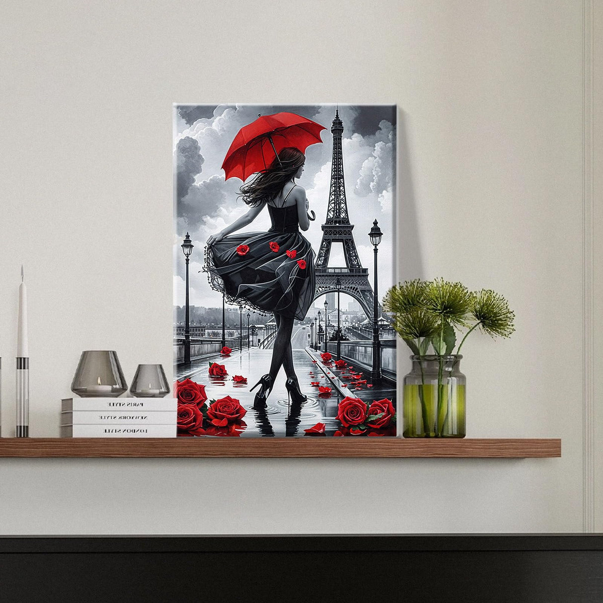 JOOZ Paint by Numbers Kit for Adults Eiffel Tower Paint by Numbers Kit with Frame DIY Girl Paint by Number with Easel Flowers Paint by Number Kits on Canvas for Gift Home Wall Decor 7.87x11.81 Inch JOOZ