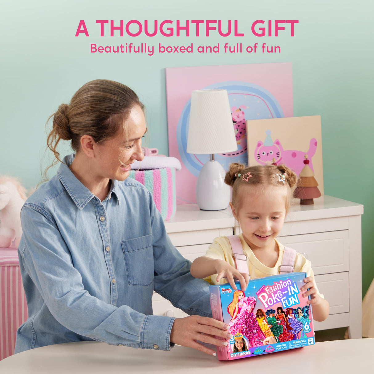 Klever Kits Poke in Fun Art Crafts for Kids Ages 4-8, Princess Dress-up, Art Activities, DIY Craft Kits, Birthday Gifts for Girls Ages 4 5 6 7 8+ Klever Kits