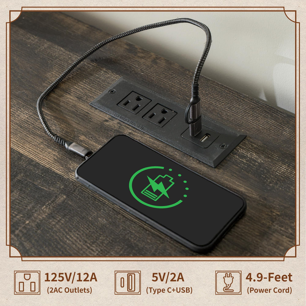 Homkdom Dresser for Bedroom with Charging Station & Led Lights,55.02" TV Stand with 8 Drawers,Dressers & Chests of Drawers with Open Shelves,Hallway,Closet 55.02" W x 34.53" H x 15.77" D Rustic Oak Homkdom