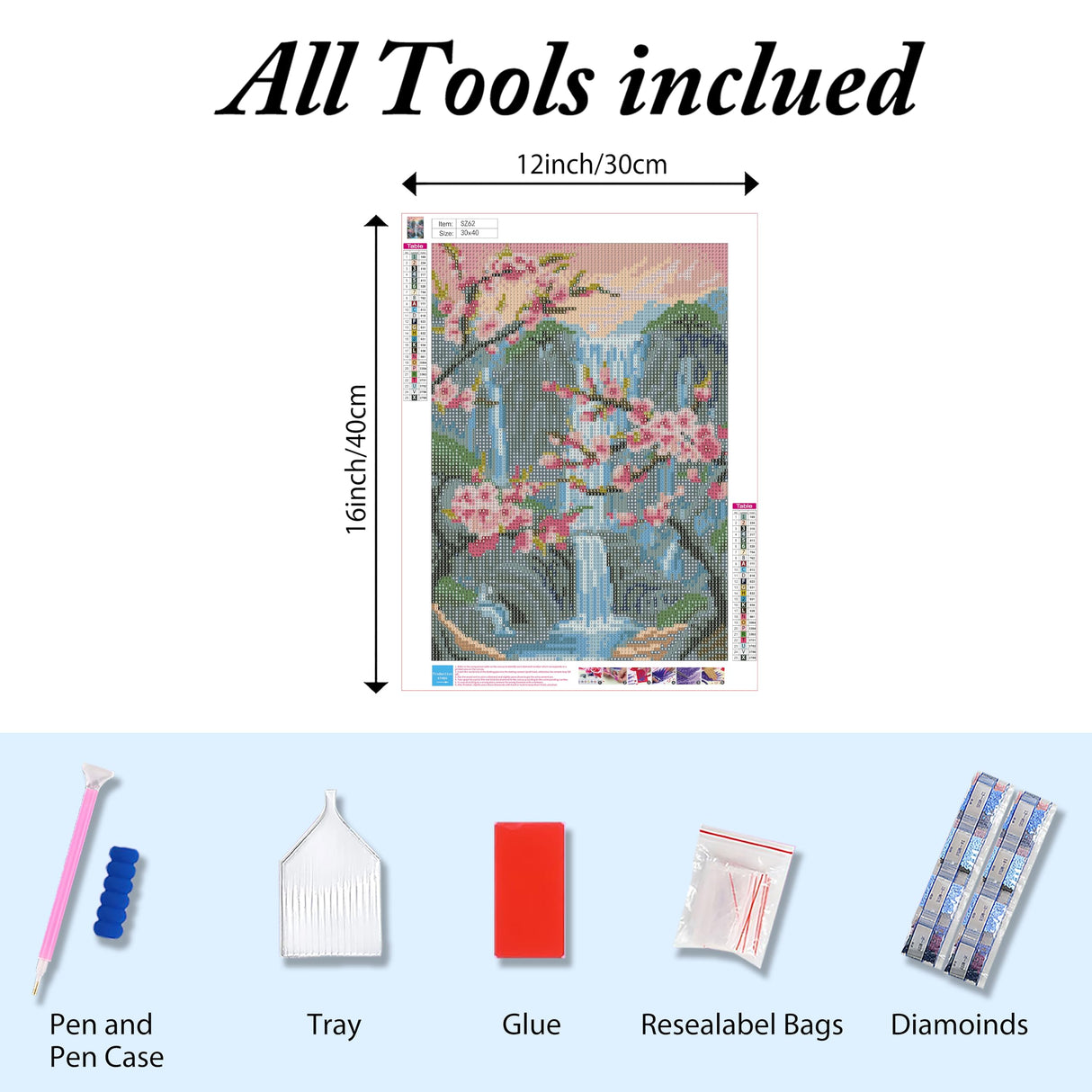 Ausanrl Plum Blossom Diamond Art Painting-Diamond Painting for Adults,5D Diamond Painting Flowers,DIY Full Drill Diamond Painting Flower Gem Painting and Crafts 12x16inch Ausanrl