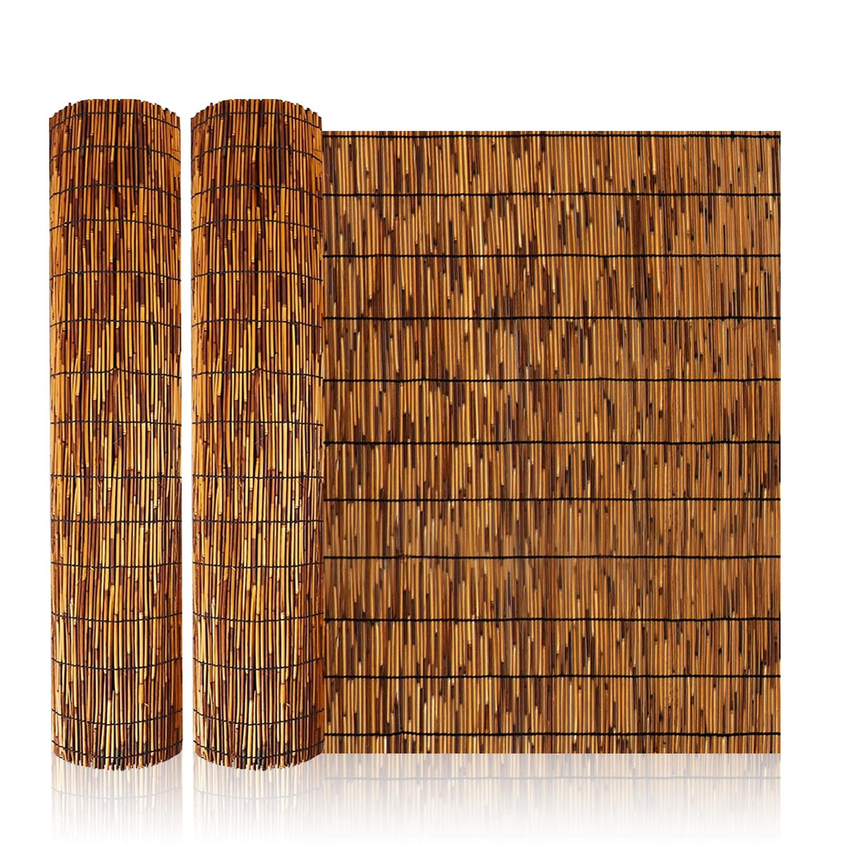 FENRUNXU Bamboo Reed Screen Fencing,4FT X 16.4FT Natural Reed Fencing Bamboo Reed Fence 4 Feet High for Outdoor Backyard Patio FENRUNXU