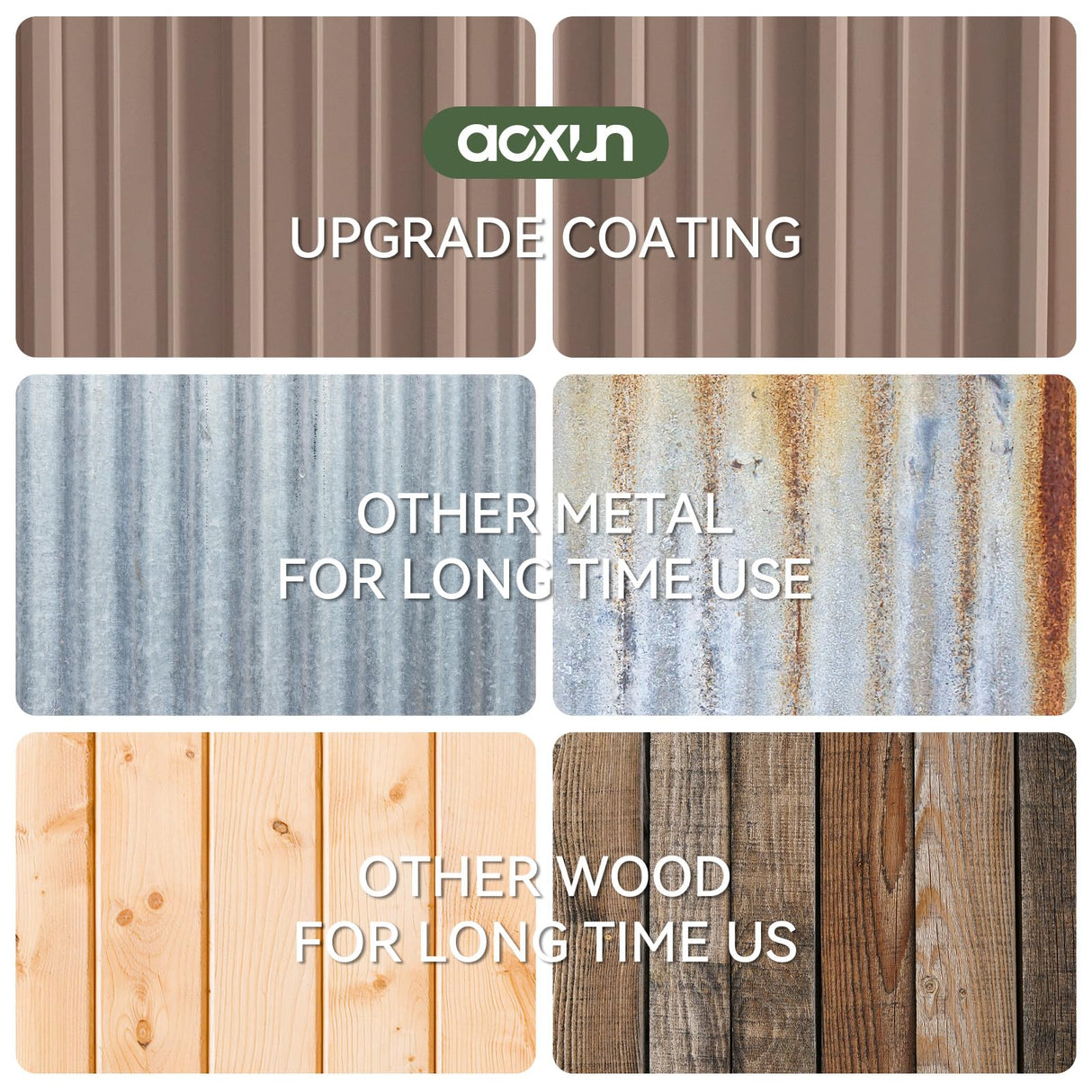 Aoxun 6x3.9 FT Shed with Base Metal Outdoor Storage Shed Garden Shed with Lockable Doors Tool Shed Bike Shed for Backyard, Patio, Poolside (Brown) Aoxun