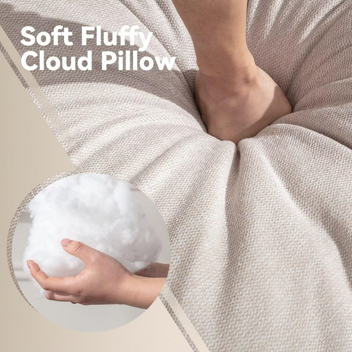 Siiejia Cloud Couch Modular Sectional Sofa Modern Oversized Couches with Ottoman 7 Seater L-Shaped Sofas Comfy Couches for Living Room Spacious Space Apartment Lounge, Cream Siiejia