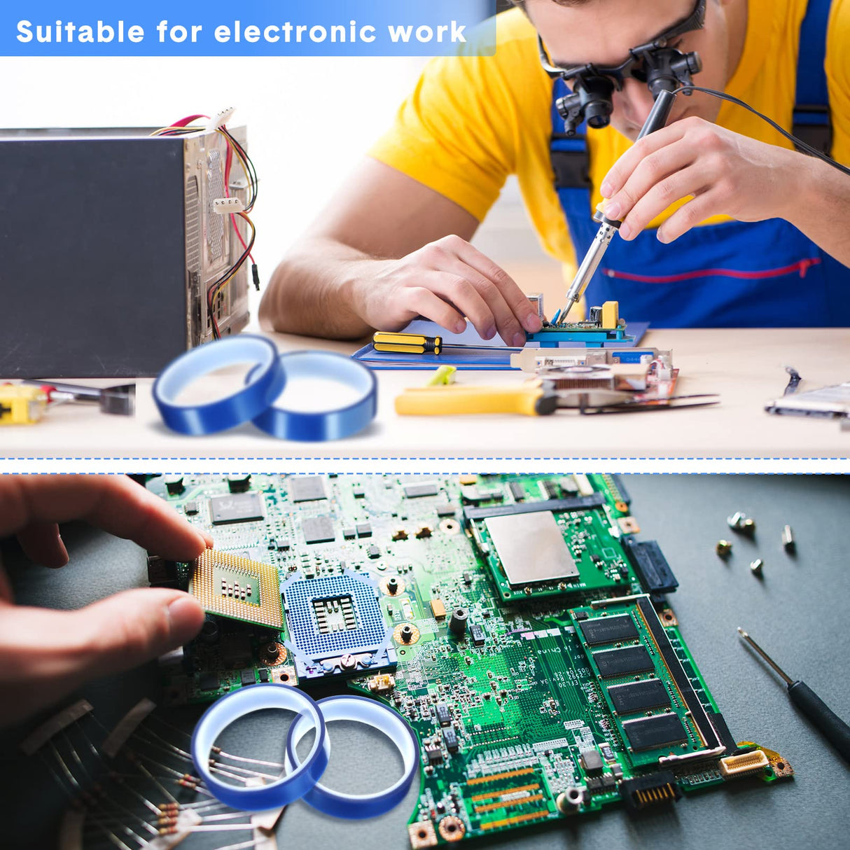 Heat Resistant Gloves and Sublimation Heat Tape, 9 Rolls High Temperature Tape with 1 Pair Heat Gloves for Sublimation Silicone Bump, Heat Tape Heat Transfer Tape, 10 Piece Set Jeyiour