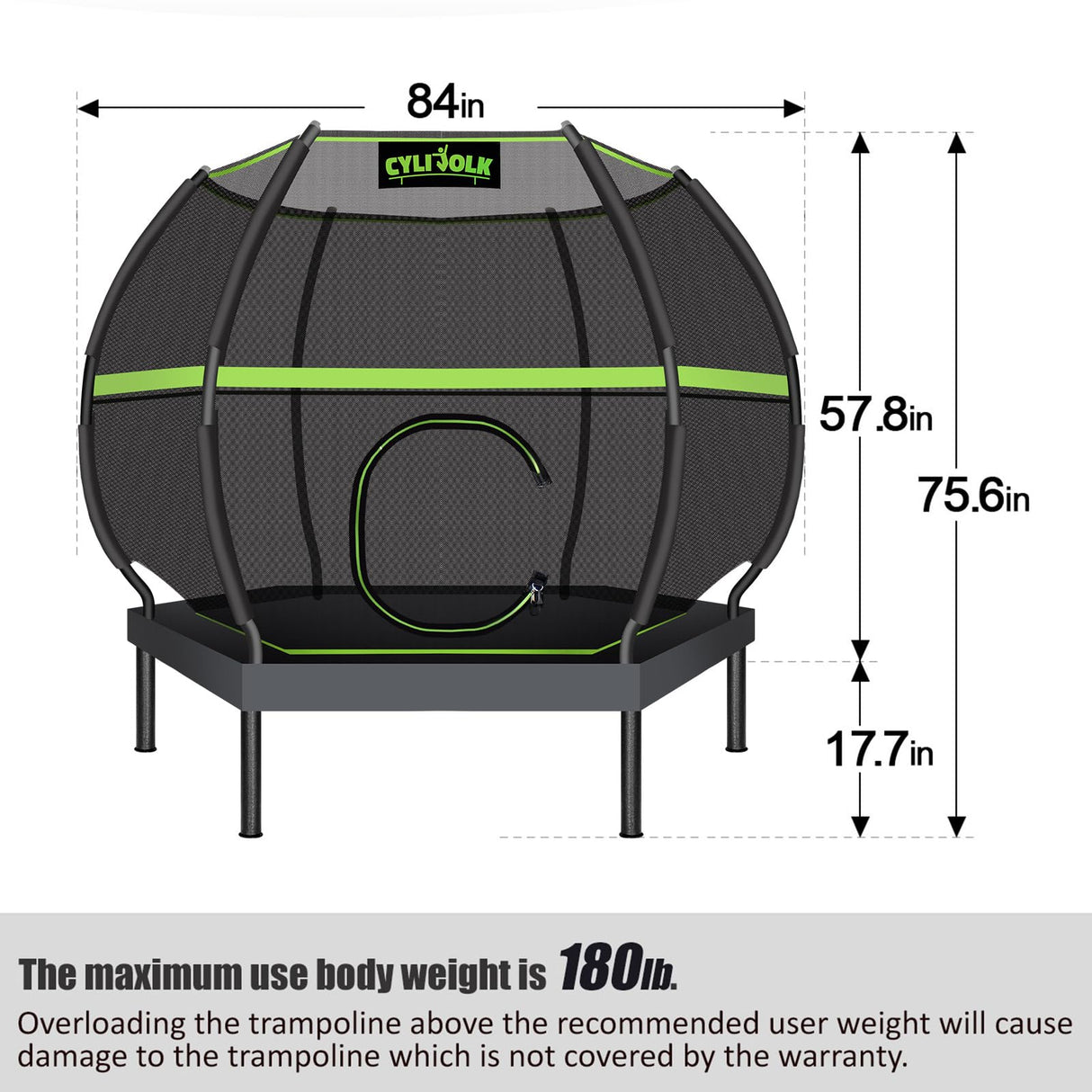 Cylivolk 7FT Trampoline for Kids, Heavy Duty Recreational Trampolines Toddler Trampoline with Enclosure Net Ladder Indoor Outdoor Trampoline CPC Approved Cylivolk