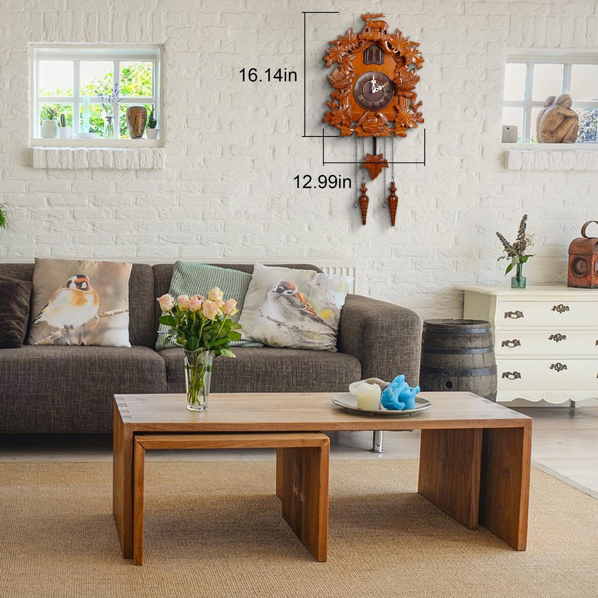 Kendal Large Handcrafted Wood Cuckoo Clock MX015-1 Kendal