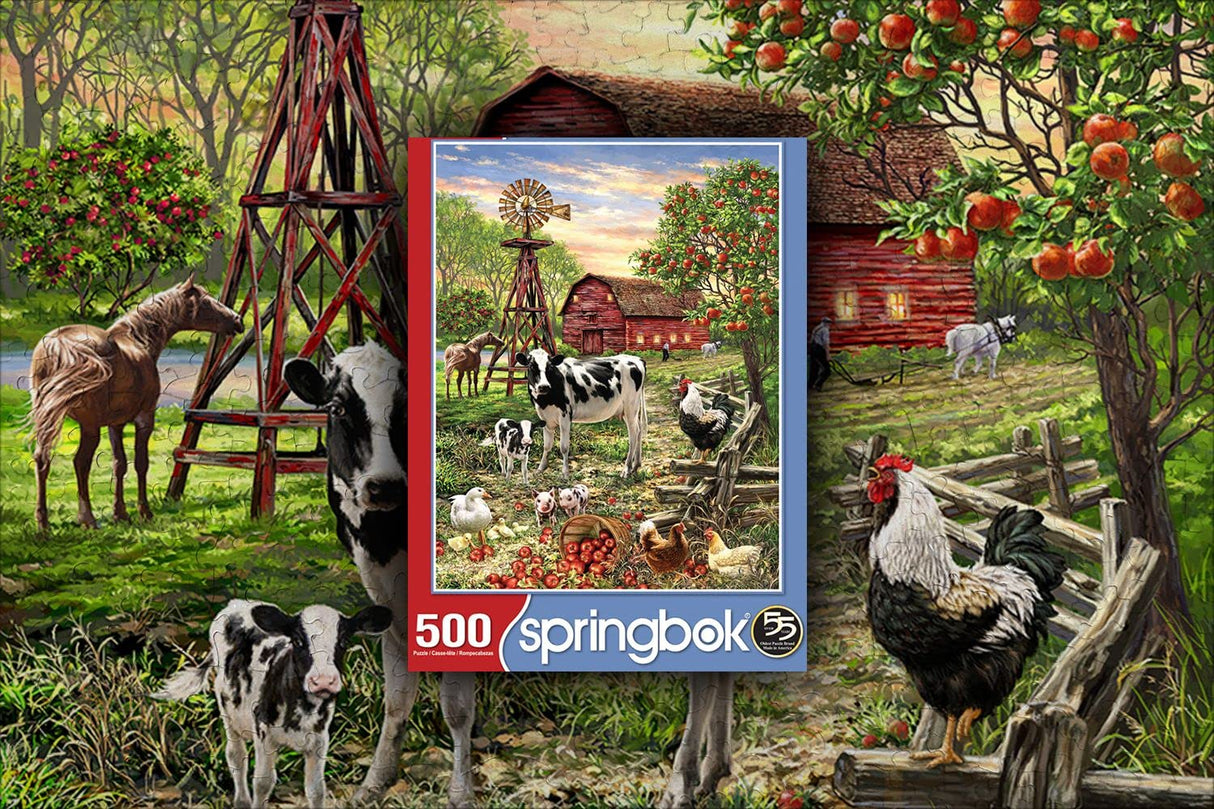 Springbok's 500 Piece Jigsaw Puzzle Barnyard Animals - Made in USA Springbok