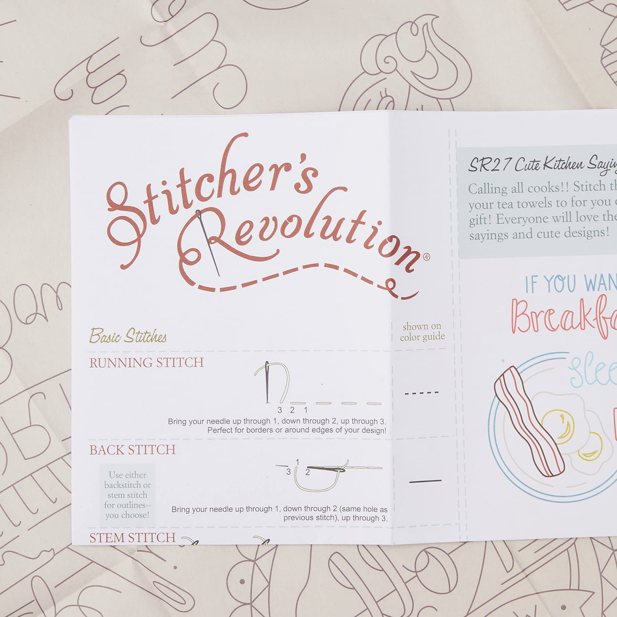 Stitcher's Revolution SR27 Cute Kitchen Sayings Iron-On Transfer Patterns for Embroidery, Aunt Martha's