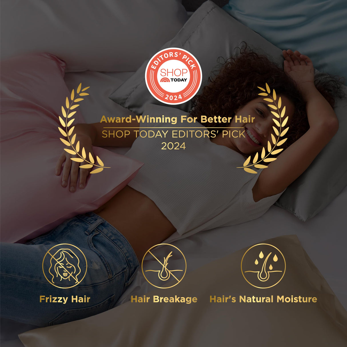 Bedsure Satin Pillowcase for Hair and Skin Queen - Pure White Silky Pillowcase - Set of 2 with Envelope Closure, Similar to Silk Pillow Cases, Gifts for Women Men, 20x30 Inches Bedsure