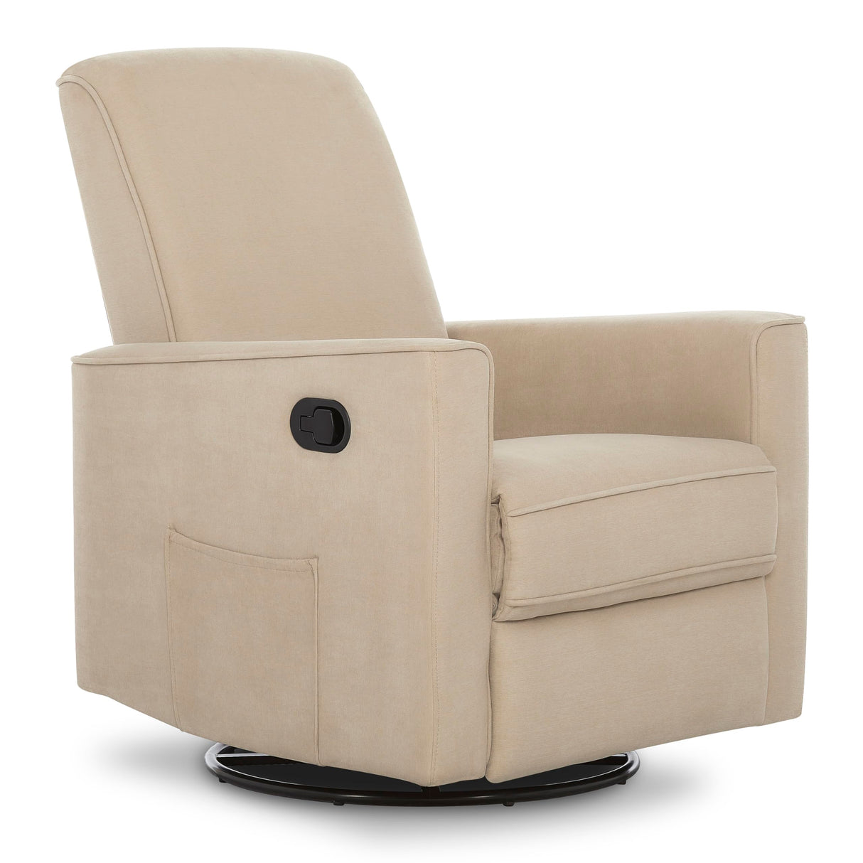 Evolur Raleigh Glider in Tan, Upholstered Plush Seating 360° Swivel Glider Rocking Chair, FSC Certified, Greenguard Gold & JPMA Certified Nursery Glider Recliner Evolur