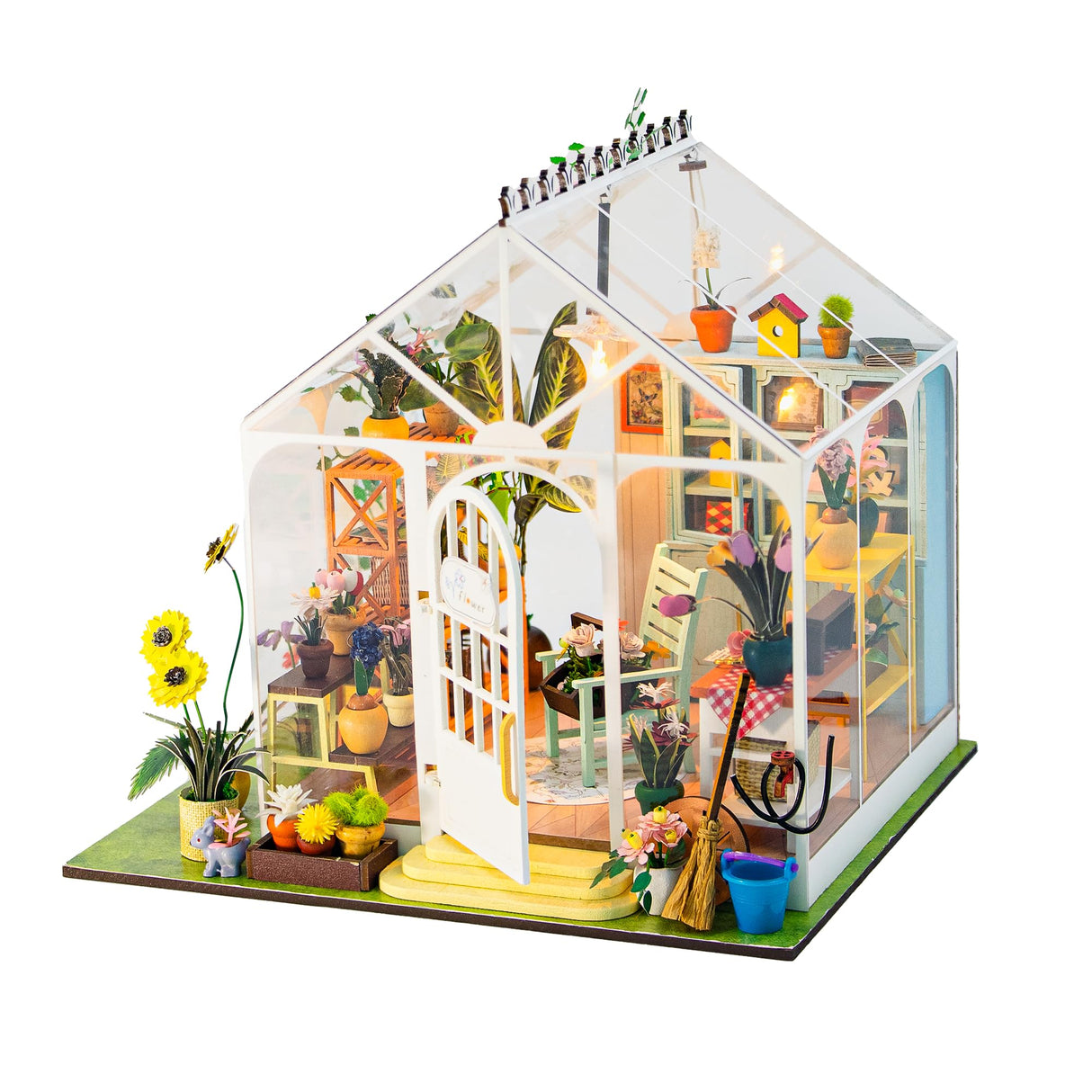 PlayOnePlay Create Your Dream Tiny Home with Our DIY Miniature House Kit - Wooden Furniture Decoration for Adults, Teens, and Friends! (Sunshine Flower) PlayOnePlay