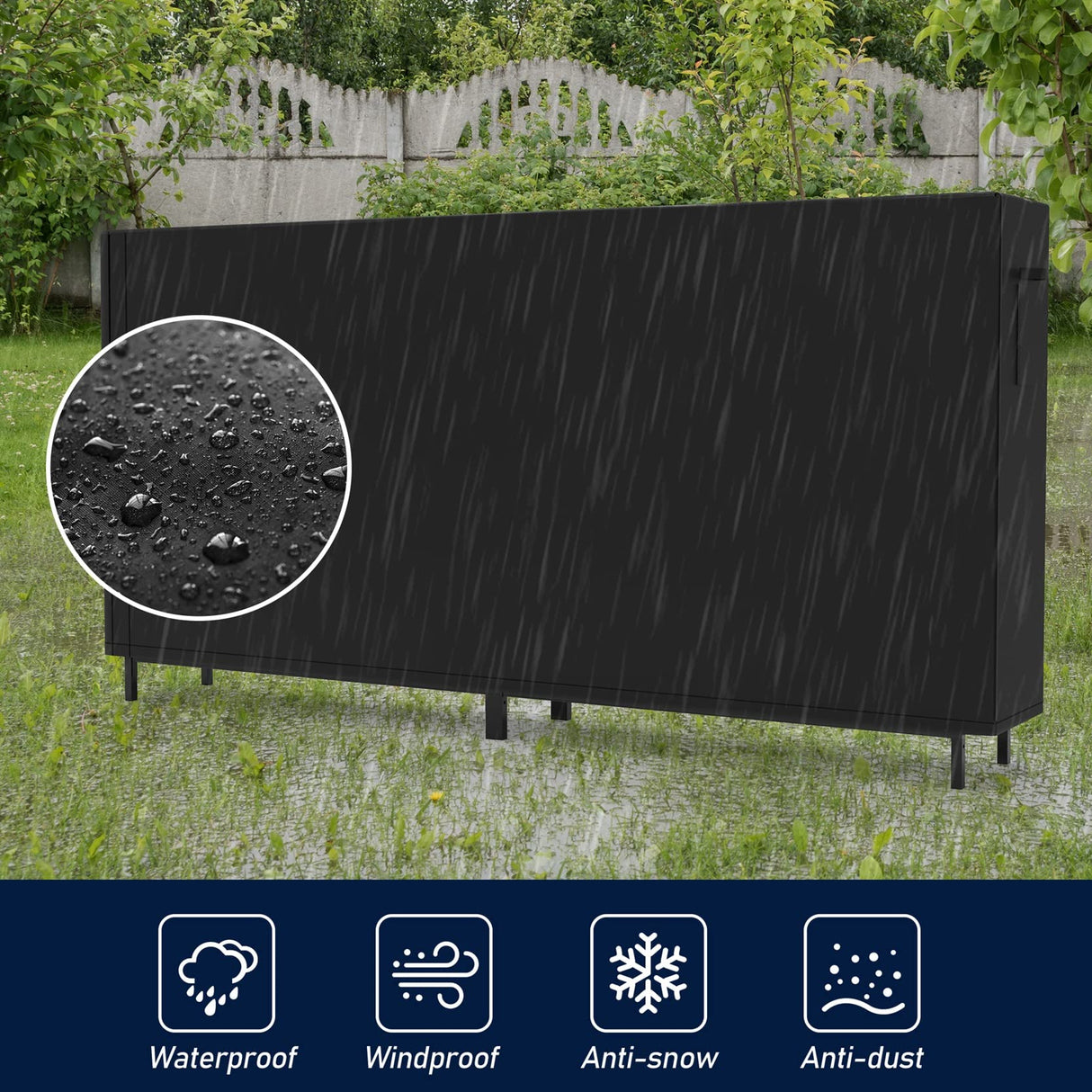 WALMANN 8ft Firewood Rack with Cover, Heavy Duty Firewood Rack With Weather Resistant 600D Oxford Fabric Cover, Indoor/Outdoor Wood Rack for Firewood WALMANN