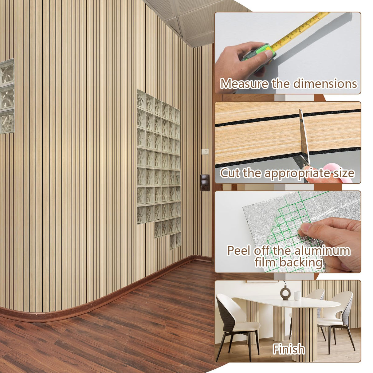 WADILE PVC Wood Grain Panels for Wall, 15.7 in X 8.5 ft Oak Soundproof Panels, 3D Wall Panels for Interior Decor, Cover 11.2 Sqft WADILE