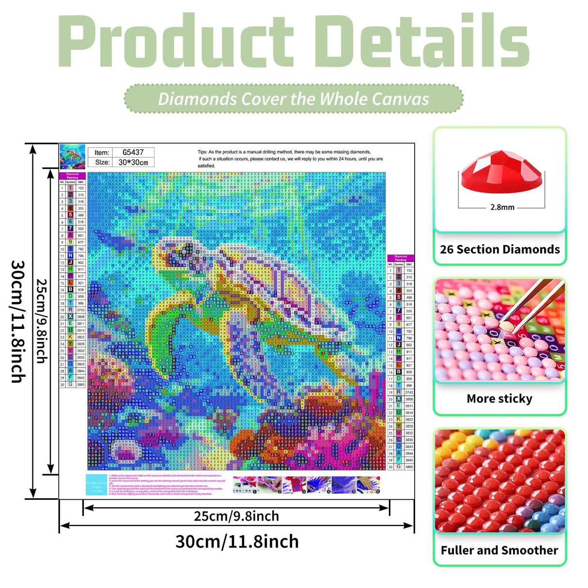 Sea Turtle Diamond Painting Kits for Adults Sea Turtle Diamond Art Kits for Adults DIY 5D Diamond Painting Kits for Beginners Home Wall Decor 11.8x11.8 Inch Mandun