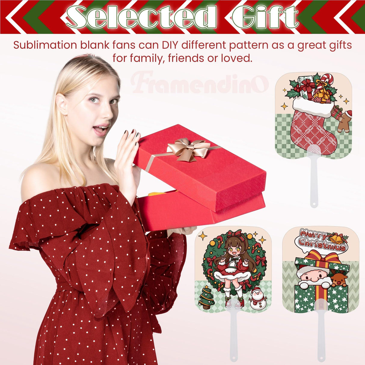 Framendino, 15 Pack Sublimation Fan Blanks Plastic Handheld Fans Double Sided for DIY Craft Rectangle Framendino