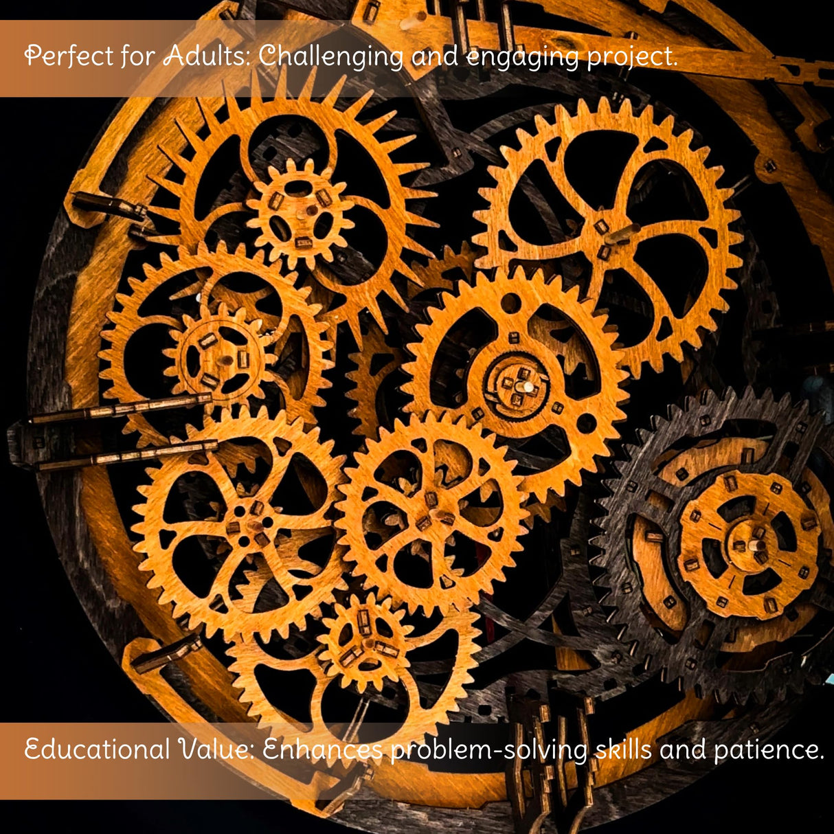 WOODEN.CITY 3D Puzzles for Adults - Industrial Vintage Wall Clock Model Kit - Wooden Puzzles - Mechanical Clock Building Kit WOODEN.CITY