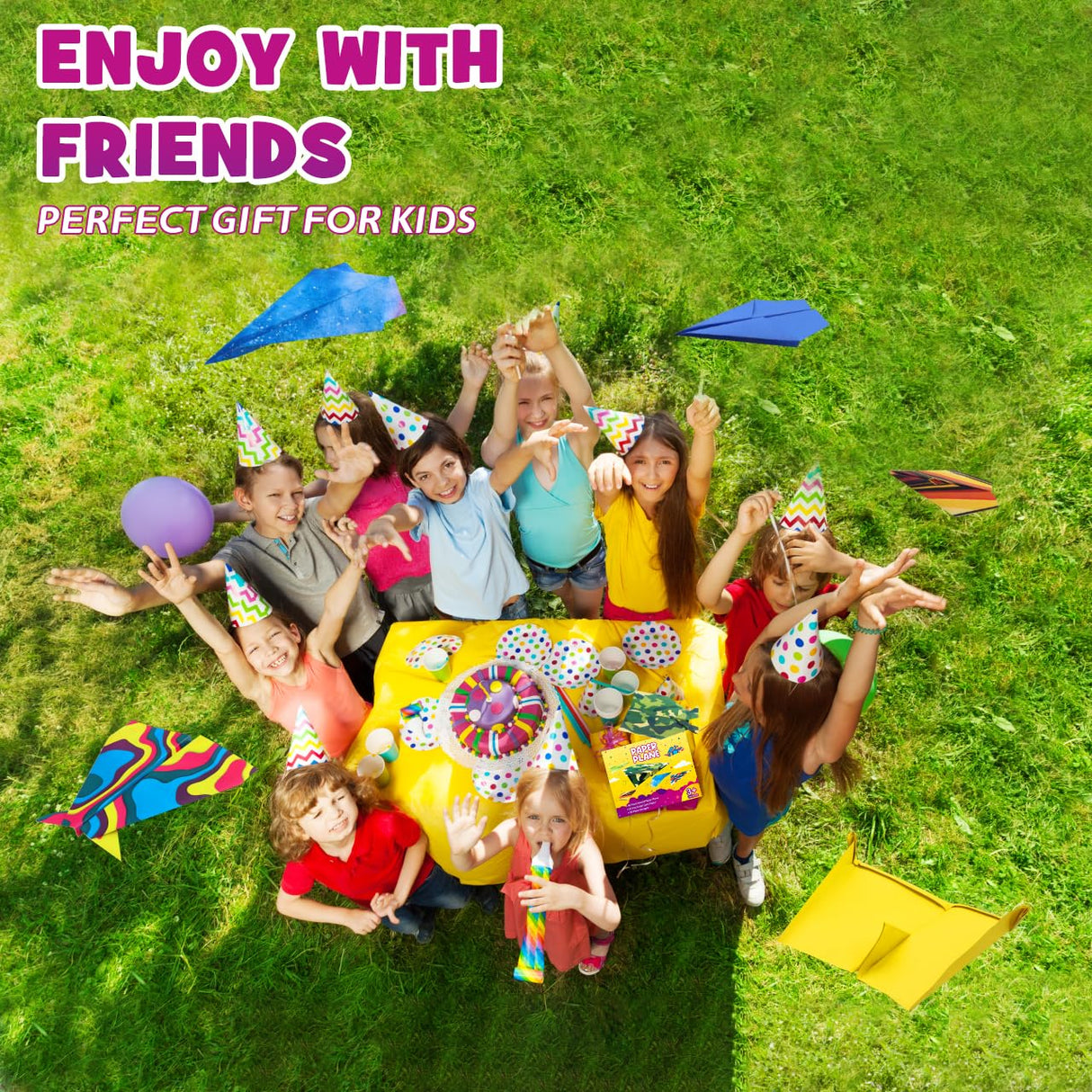 Pigipigi Kids Craft Origami Paper Kit for Kids Ages 5-8 8-12, with Guiding Book, 70 Sheets DIY Art and Crafts Supplies, Colorful Folding Papers Set Projects Gifts Activity for Boy Girl Toys(Plane) Pigipigi Kids