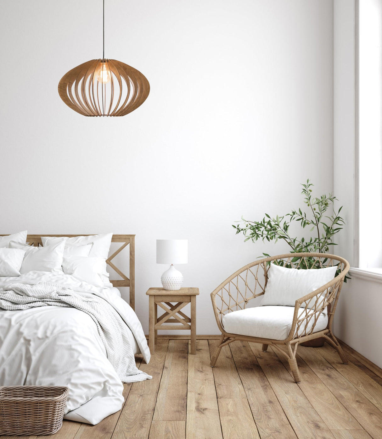 Wood Pendant Light | Pendant Lighting | Modern Wood Chandelier | Hanging Lamp | Mid Century Modern Chandelier | Wooden Lampshade | Dezaart DEZAART