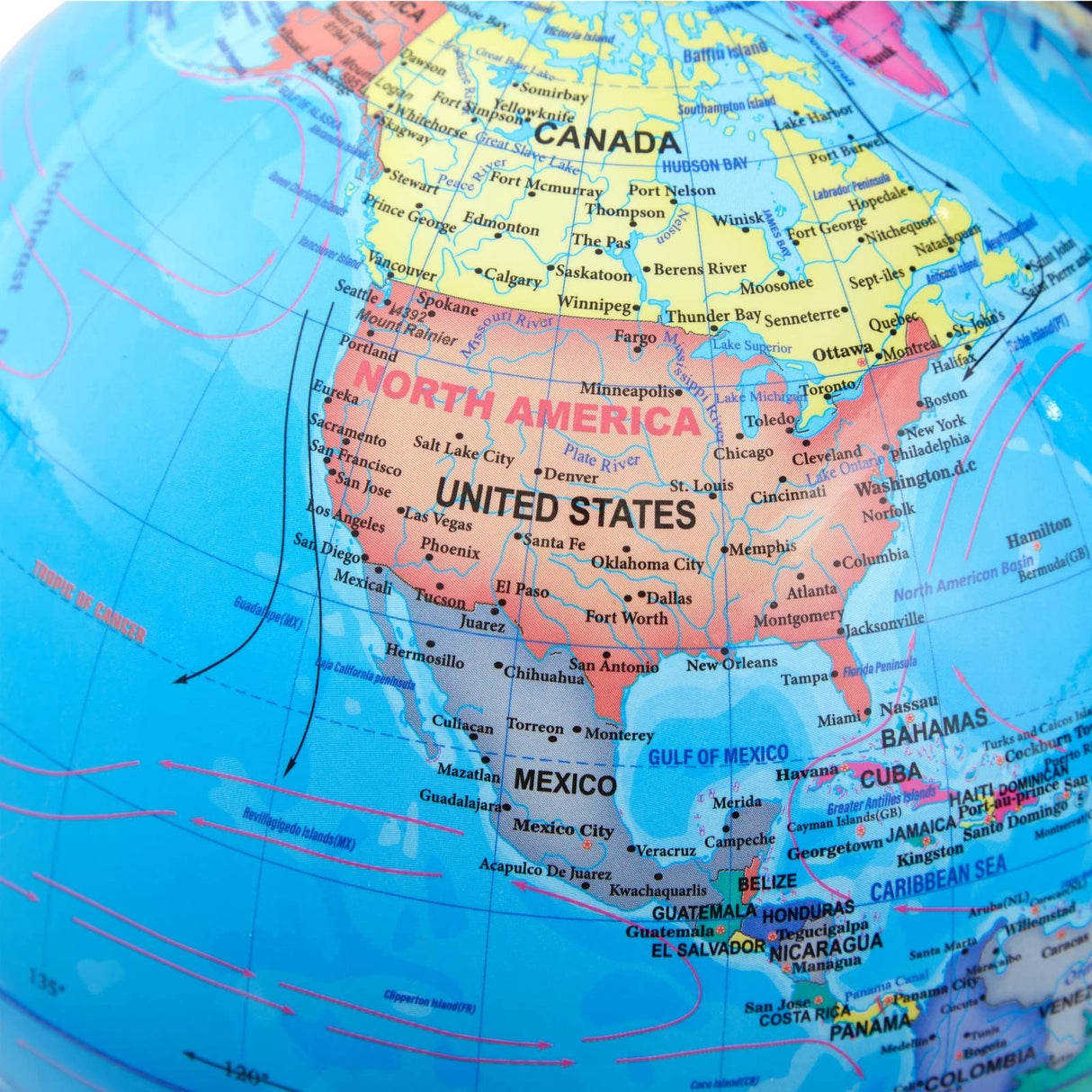 Juvale Rotating World Globe with Stand for Kids Learning, 8-inch Spinning Earth Globe for Classroom Geography Education Juvale