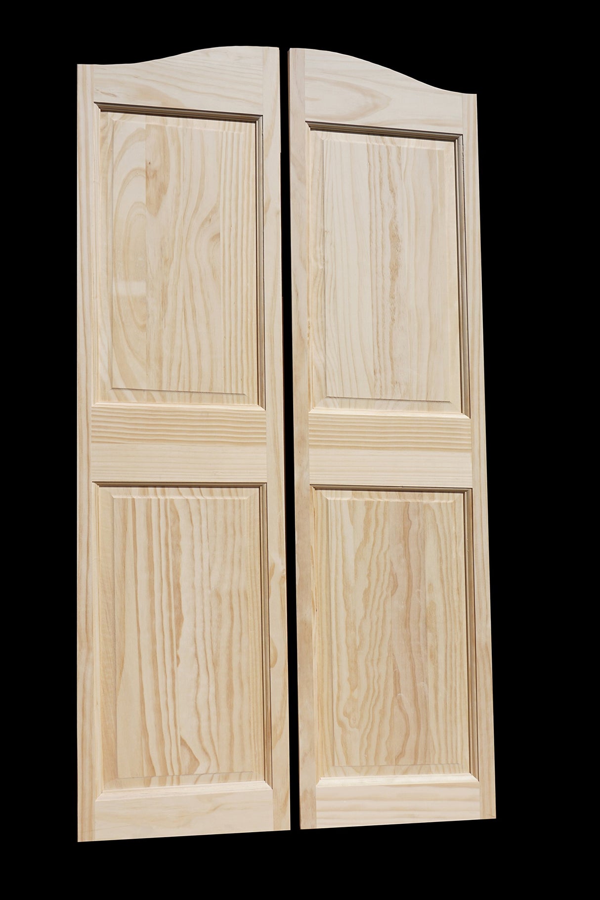 Cafe Doors by Cafe Doors Emporium | 65" T Pine Raised 4 Panel Cafe Door | Premade for 30" W Finished Opening | Saloon Western Style Swinging Bar Solid Wood Cafe Door | Includes Hinges Cafe Doors Emporium
