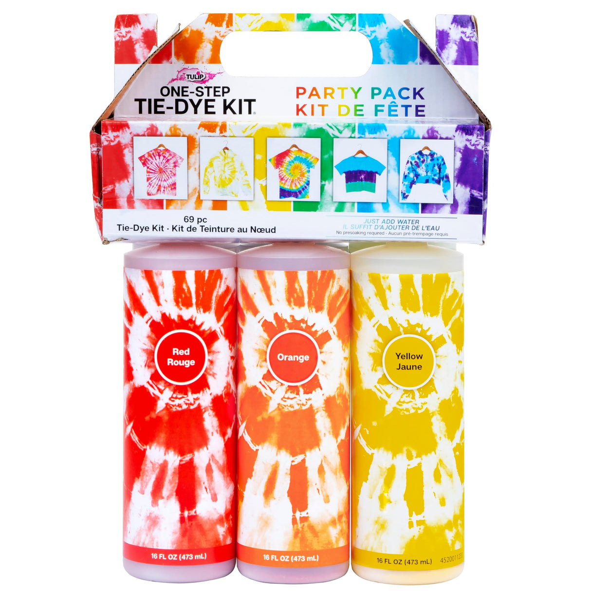 Tulip One-Step Tie-Dye Kit Extra Large Block Party 16 oz Easy Squeeze Bottles, All-in-1 Kit for Group Activity Tie-Dye, 6, Vibrant Colors Tulip
