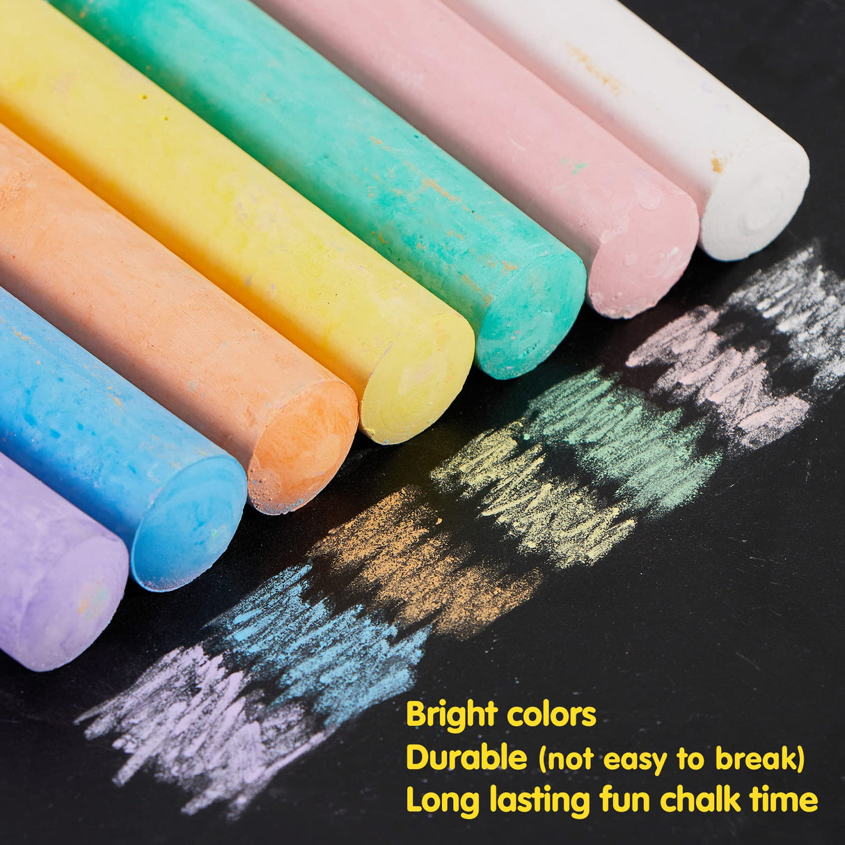 160 PCS Sidewalk Chalks Set Non-Toxic Washable Jumbo Chalk for Outdoor Art Play, Painting on Chalkboard, Blackboard and Playground JOYIN