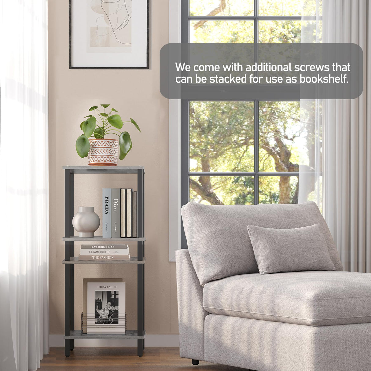 TUTOTAK End Table, Set of 2, Side Table, Nightstand, 2-Tier Storage Shelf, Sofa Table for Small Space, Living Room, Bed Room TB01BG035 TUTOTAK