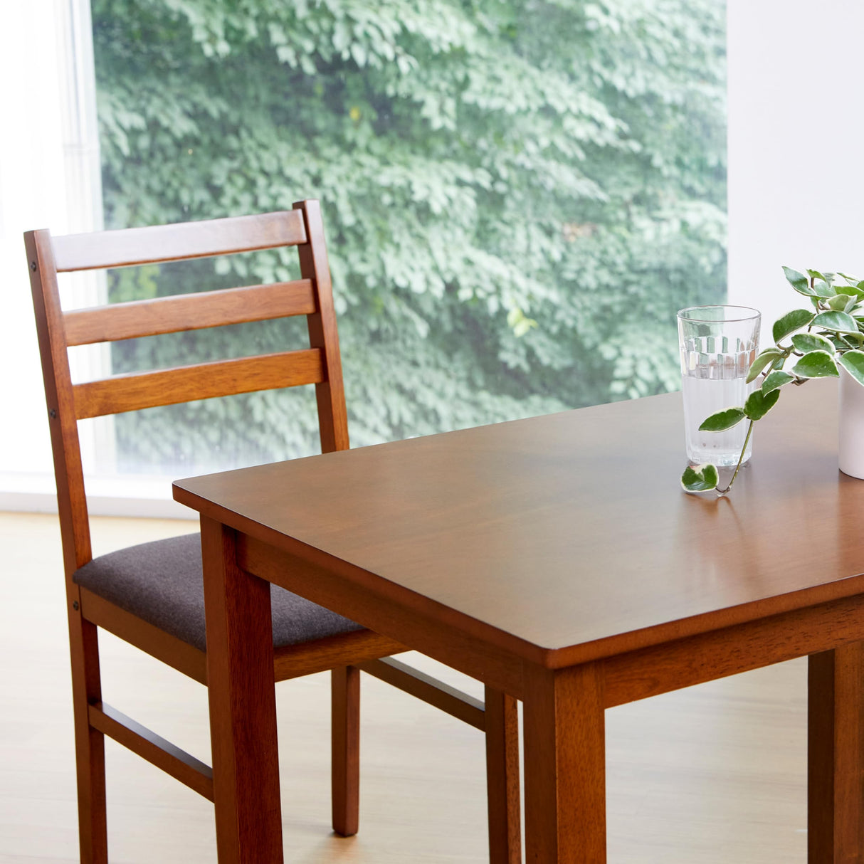 Livinia Seattle Modern Farmhouse Kitchen Dining Room Chair Set of 2, Solid Wood Fabric Upholstered Cushion Seat Wood Ladder Back Chairs (Antique) Livinia