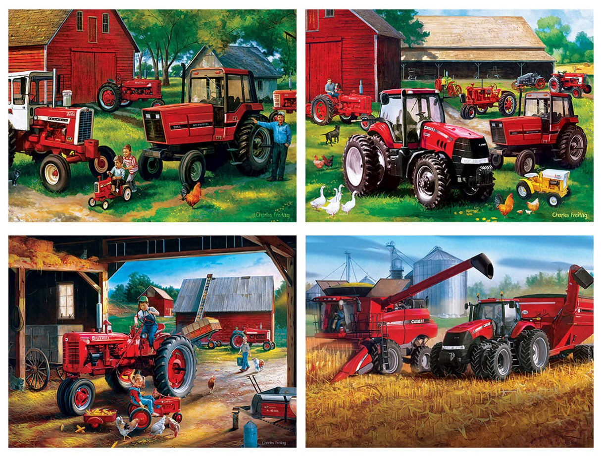 MasterPieces 2000 Piece Jigsaw Puzzle for Adult, Family, Or Youth - Farmall 4-Pack 14" X 19" - Family Owned American Puzzle Company Masterpieces