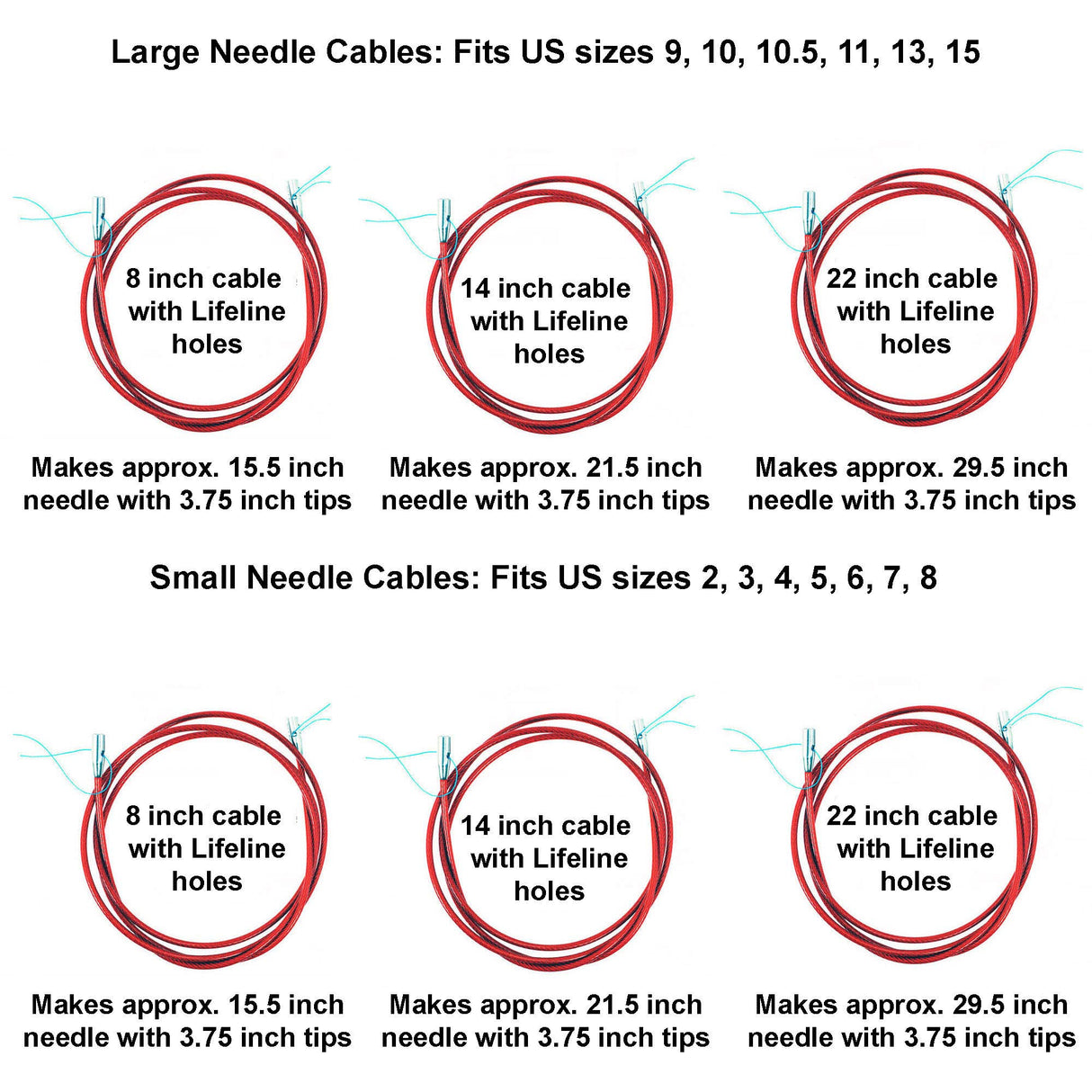 ChiaoGoo Twist Red Lace 4-Inch Complete 7400-C Interchangeable Circular Knitting Needle Set, Sizes US 2, 3, 4, 5, 6, 7, 8, 9, 10, 10.5, 11, 13, 15 with 6 Cords with Project Bag ChiaoGoo