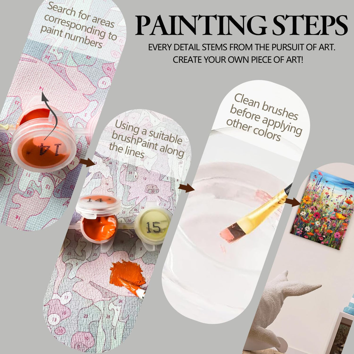 88iiAii Paint by Numbers Kit for Adults Beginner, Painting by Number Flowers with 3 Brushes and Acrylic Can Be Used As A Gift Or Wall Decoration, with Gift Box(16x20 Inch) 88iiAii