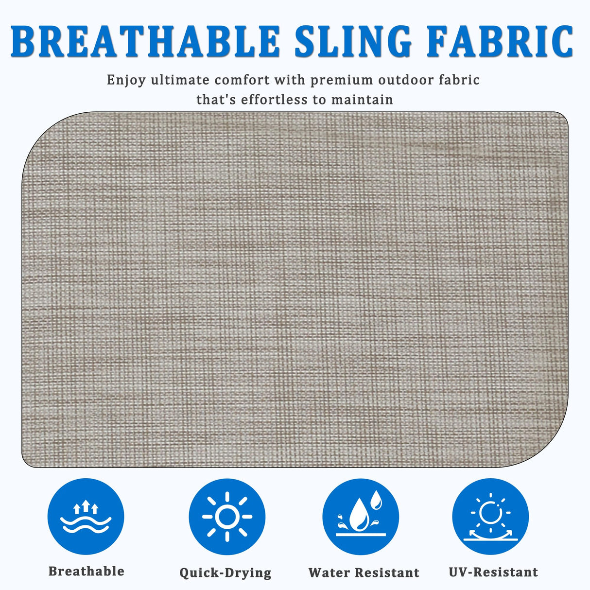 Seekverse 5-Piece Outdoor Dining Set, Round Metal Table with 4 Grey Chairs, Teak Patio Table with Umbrella Hole for Garden, Yard, Patio Seekverse