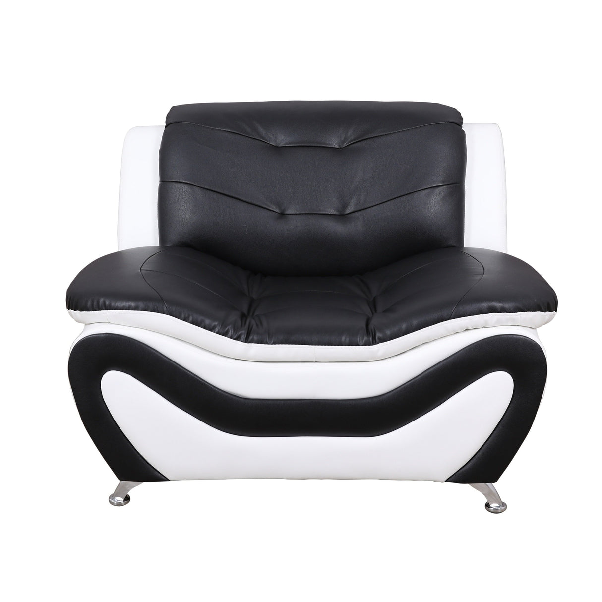 Beverly Fine Furniture 3 Piece Aldo Modern Sofa Set, Black/White Beverly Fine Furniture