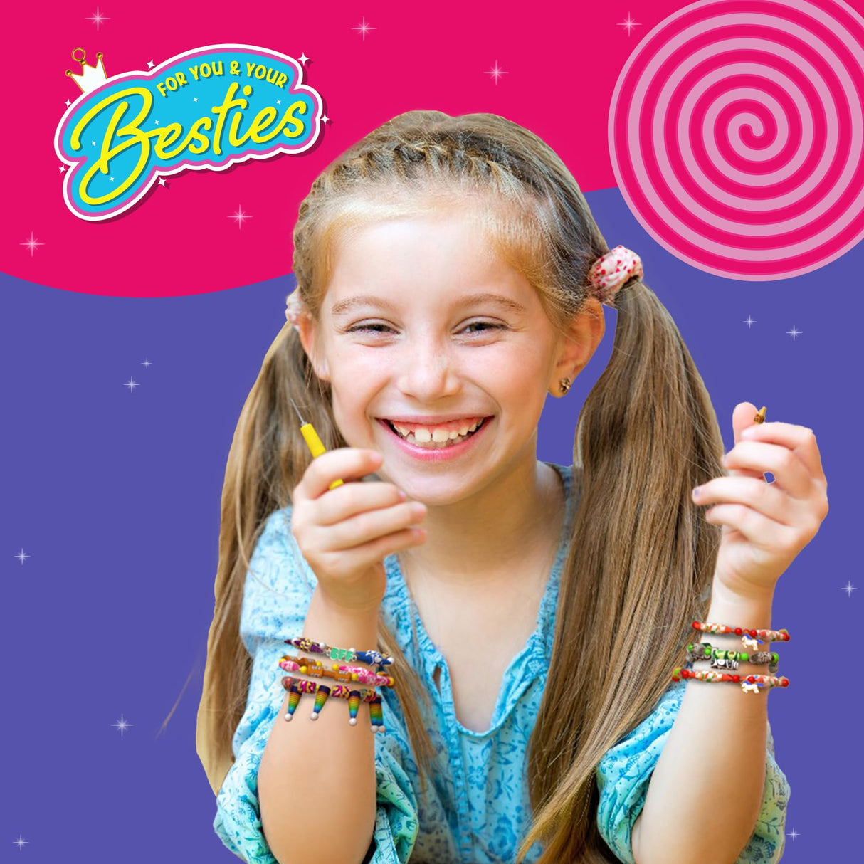 Skillmatics Craft Activity - Roll-Up Beads Friendship Bracelets DIY Kit, 400+ Charms & Beads, Jewelry Making Kit, Create 25+ Bracelets, Gifts for Kids Ages 6, 7, 8, 9, 10, 11, 12, 13 Skillmatics