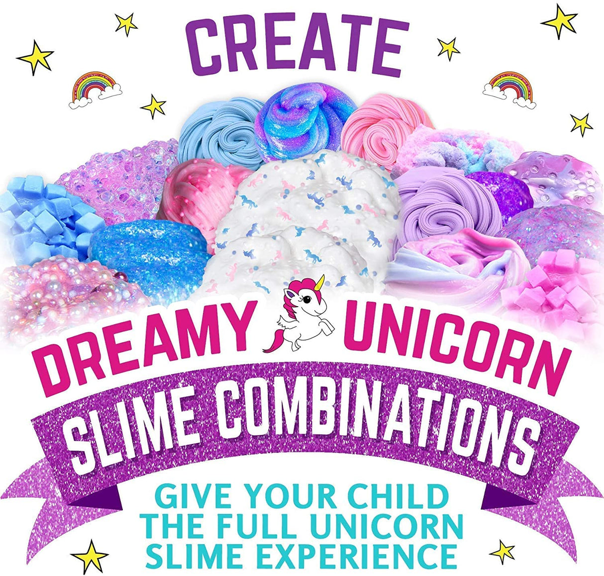 GirlZone Sparkly Unicorn Egg Surprise Slime Kit for Girls, Sensory Toys for Kids, Create Cloud Slime & Magical Unicorn Slime, Ideal Arts and Crafts Easter Gift for Kids Aged 7-12 Years Old GirlZone